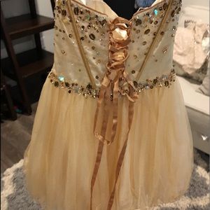 A golden rhinestone dress